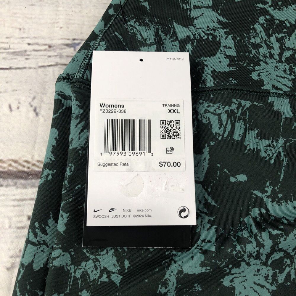 Nike‎ One Printed High Rise 7/8 Ankle Leggings Womens XXL FZ3229-338 Green - Picture 3 of 7